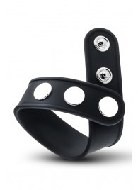 Черное эрекционное кольцо на кнопках - Blush Novelties - в Орске купить с доставкой