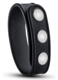 Черное эрекционное кольцо на кнопках - Blush Novelties - в Орске купить с доставкой