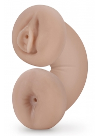 Телесный люминесцентный двусторонний мастурбатор Tasha - Blush Novelties - в Орске купить с доставкой