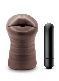 Коричневый мастурбатор-ротик Krystal Vibrating Masturbator - Blush Novelties - в Орске купить с доставкой