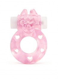 Розовое эрекционное виброкольцо в форме зайчика - 1137 - в Орске купить с доставкой