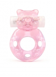 Розовое эрекционное виброкольцо в форме мишки - 1137 - в Орске купить с доставкой