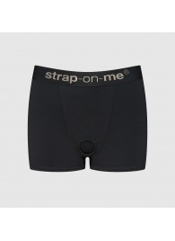 Черные трусики-боксеры для фиксации насадок Strap-on-me Harness Lingerie Allure - size L - Strap-on-me - купить с доставкой в Орске
