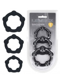 Набор из 3 эрекционных колец Beaded Silicone Cockring Set - Shots Media BV - в Орске купить с доставкой