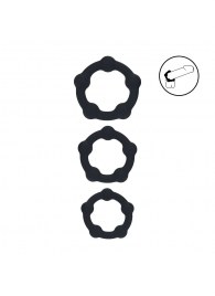 Набор из 3 эрекционных колец Beaded Silicone Cockring Set - Shots Media BV - в Орске купить с доставкой