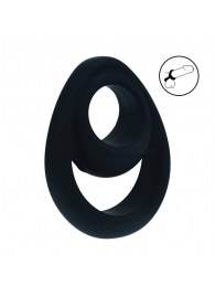 Черное эрекционное кольцо Double Ergo Silicone Cockring - Shots Media BV - в Орске купить с доставкой