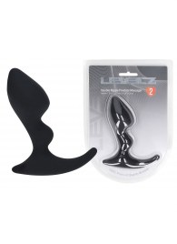 Черная анальная пробка для массажа простаты Double Ripple Silicone Prostate Massager - Shots Media BV - в Орске купить с доставкой