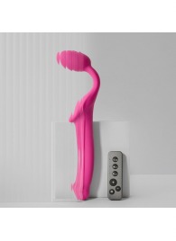 Ярко-розовый безремневой страпон Strap-on-me Vibrating Bendable Strap-On size M - Strap-on-me - купить с доставкой в Орске