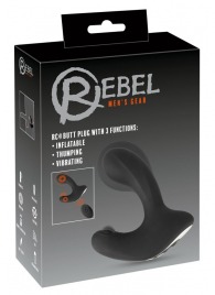 Черная анальная вибропробка с функцией расширения RC Butt Plug with 3 functions - Orion - в Орске купить с доставкой