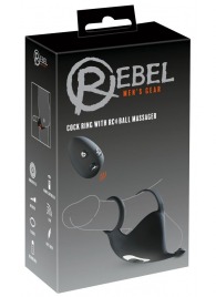 Черная вибронасадка для эрекции и стимуляции мошонки Cock ring with RC ball massager - Orion - в Орске купить с доставкой