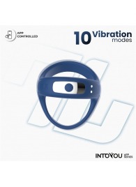 Синее интерактивное эрекционное виброкольцо Rank - Intoyou - в Орске купить с доставкой