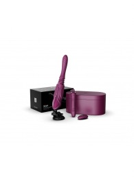 Фиолетовая секс-машина с функцией нагрева, насадками и присоской Sesh - Zalo - купить с доставкой в Орске