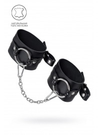 Черные оковы из толстой кожи с люверсами - Pecado - купить с доставкой в Орске