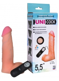Фаллическая насадка Харнесс UNICOCK 5,5  с вибрацией - 17 см. - LOVETOY (А-Полимер) - купить с доставкой в Орске