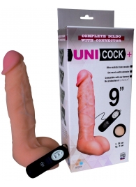 Фаллическая насадка Харнесс UNICOCK 9  с вибрацией - 24 см. - LOVETOY (А-Полимер) - купить с доставкой в Орске