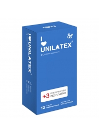 Классические презервативы Unilatex Natural Plain - 12 шт. + 3 шт. в подарок - Unilatex - купить с доставкой в Орске