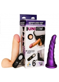 Вибрострапон с двумя насадками UniStrap - 18 и 18 см. - LOVETOY (А-Полимер) - купить с доставкой в Орске