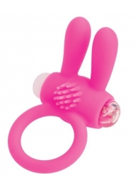 Розовое эрекционное виброкольцо A-toys с ушками - A-toys - в Орске купить с доставкой