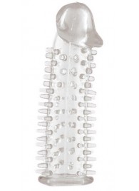 Прозрачная насадка на половой член с закрытой головкой и шипами - 12,5 см. - Toyfa Basic - в Орске купить с доставкой