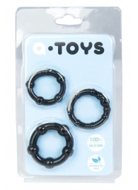 Набор из 3 чёрных эрекционных колец A-toys - A-toys - в Орске купить с доставкой