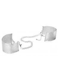 Серебристые наручники-браслеты Desir Metallique Handcuffs - Bijoux Indiscrets - купить с доставкой в Орске