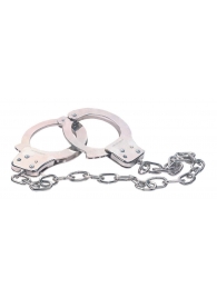 Наручники из металла с длинной цепочкой CHROME HANDCUFFS METAL HANDCUFFS W. KEY - NMC - купить с доставкой в Орске