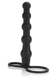 Насадка на пенис для двойного проникновения Silicone Beaded Double Rider - 14 см. - California Exotic Novelties - в Орске купить с доставкой