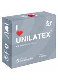 Презервативы с рёбрами Unilatex Ribbed - 3 шт. - Unilatex - купить с доставкой в Орске