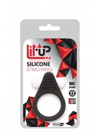 Чёрное эрекционное кольцо LIT-UP SILICONE STIMU RING 1 BLACK - Dream Toys - в Орске купить с доставкой