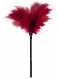 Пластиковая метелочка с красными пёрышками Small Feather Tickler - 32 см. - Blush Novelties - купить с доставкой в Орске