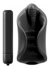 Чёрный мастурбатор Vibrating Silicone Stimulator с вибрацией - Pipedream - в Орске купить с доставкой