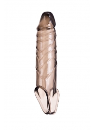 Дымчатая фаллическая насадка с подхватом и закрытой головкой - 16,2 см. - ToyFa - в Орске купить с доставкой