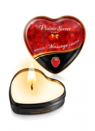 Массажная свеча с ароматом клубники Bougie Massage Candle - 35 мл. - Plaisir Secret - купить с доставкой в Орске