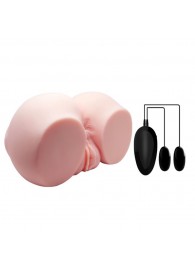 Телесный мастурбатор с двумя любовными тоннелями и вибрацией - Baile - в Орске купить с доставкой