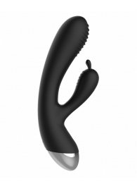 Чёрный вибратор E-Stimulation Rabbit Vibrator с электростимуляцией - 19 см. - Shots Media BV - купить с доставкой в Орске