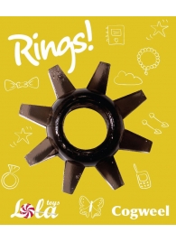 Чёрное эрекционное кольцо Rings Cogweel - Lola Games - в Орске купить с доставкой