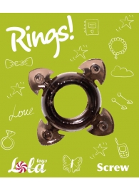 Чёрное эрекционное кольцо Rings Screw - Lola Games - в Орске купить с доставкой