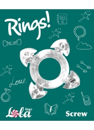 Прозрачное эрекционное кольцо Rings Screw - Lola Games - в Орске купить с доставкой