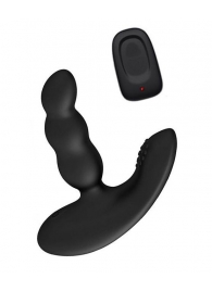 Черный силиконовый стимулятор простаты Levett Nitoc с пультом ДУ - Levett - в Орске купить с доставкой