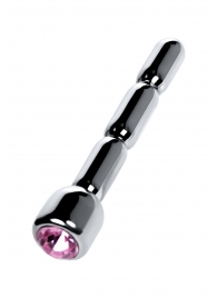 Серебристый уретральный плаг со стразом - 7 см. - ToyFa - купить с доставкой в Орске