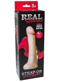 Реалистичная насадка с мошонкой REAL Standard - 18 см. - LOVETOY (А-Полимер) - купить с доставкой в Орске