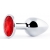 Серебристая анальная пробка с красным стразом - 7,2 см. - Anal Jewelry Plug - купить с доставкой в Орске