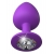 Фиолетовая анальная пробка со стразом Her Little Gem Large Plug - 9,5 см. - Pipedream - купить с доставкой в Орске