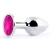 Серебристая анальная пробка с малиновым кристаллом - 7,2 см. - Anal Jewelry Plug - купить с доставкой в Орске
