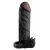 Чёрная вибронасадка с кольцом Vibrating Real Feel 2 Extension - 16 см. - Pipedream - в Орске купить с доставкой