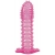 Гелевая розовая насадка с шипами - 12 см. - Toyfa Basic - в Орске купить с доставкой