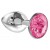 Малая серебристая анальная пробка Diamond Pink Sparkle Small с розовым кристаллом - 7 см. - Lola Games - купить с доставкой в Орске