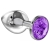Малая серебристая анальная пробка Diamond Purple Sparkle Small с фиолетовым кристаллом - 7 см. - Lola Games - купить с доставкой в Орске