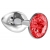 Малая серебристая анальная пробка Diamond Red Sparkle Small с красным кристаллом - 7 см. - Lola Games - купить с доставкой в Орске