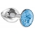 Малая серебристая анальная пробка Diamond Light blue Sparkle Small с голубым кристаллом - 7 см. - Lola Games - купить с доставкой в Орске